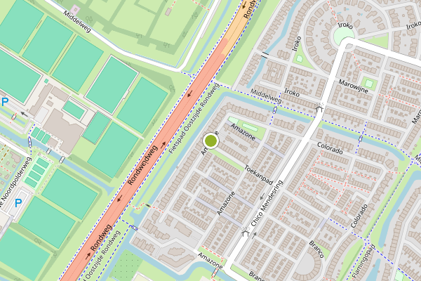 Ambulance-melding op Amazone, Dordrecht op 23 juni, kaart-overzicht