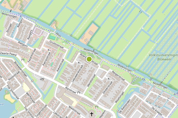 Ambulance-melding op Roerdompstraat, Alblasserdam op 20 juni, kaart-overzicht