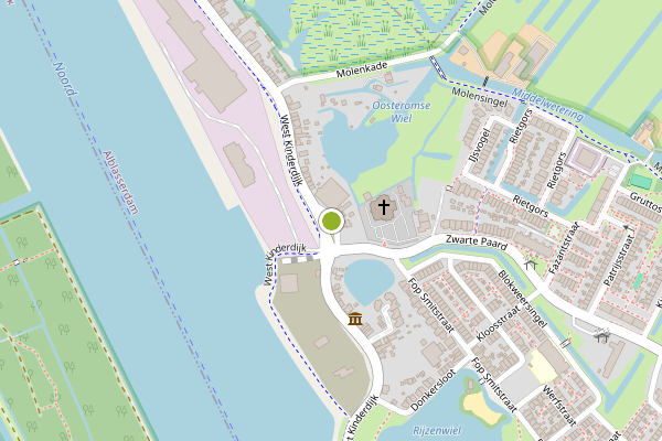 Ambulance-melding op West Kinderdijk, Alblasserdam op 19 juni, kaart-overzicht