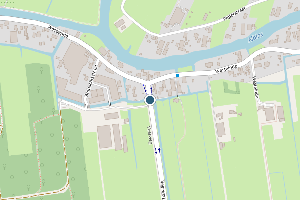 Politie-melding op Veerweg, Oud-Alblas op 24 juni, kaart-overzicht