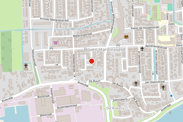 Brandweer-melding op Graaf Lodewijkstraat, Hardinxveld-Giessendam op 24 juni, kaart-overzicht