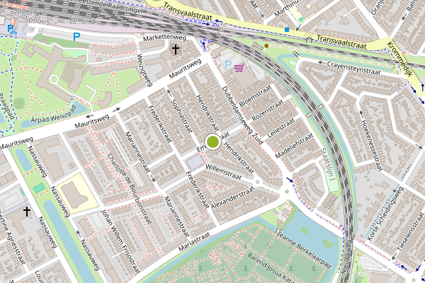 Ambulance-melding op Emmastraat, Dordrecht op 25 juni, kaart-overzicht