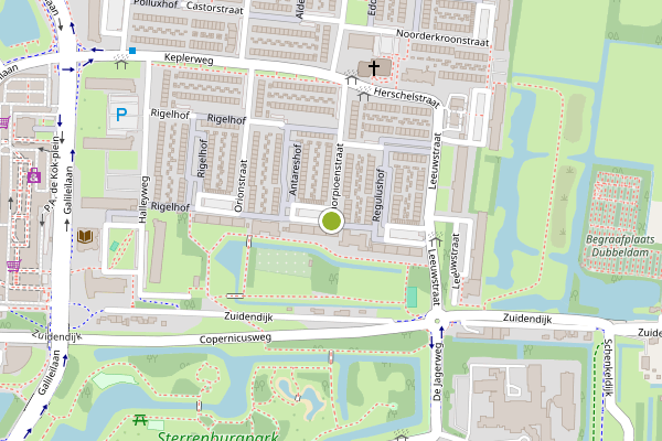 Ambulance-melding op Schorpioenstraat, Dordrecht op 24 juni, kaart-overzicht