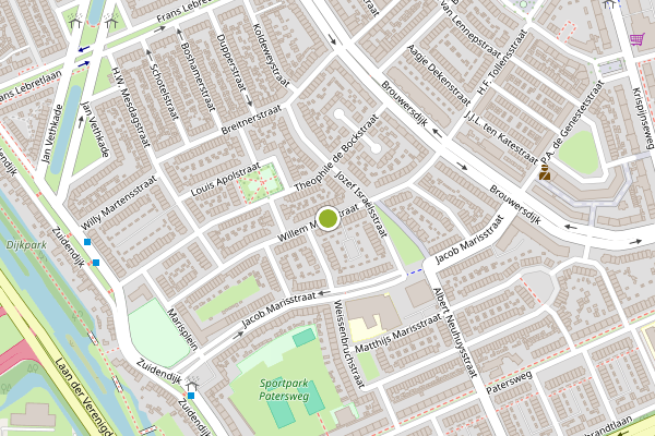 Ambulance-melding op Willem Marisstraat, Dordrecht op 25 juni, kaart-overzicht