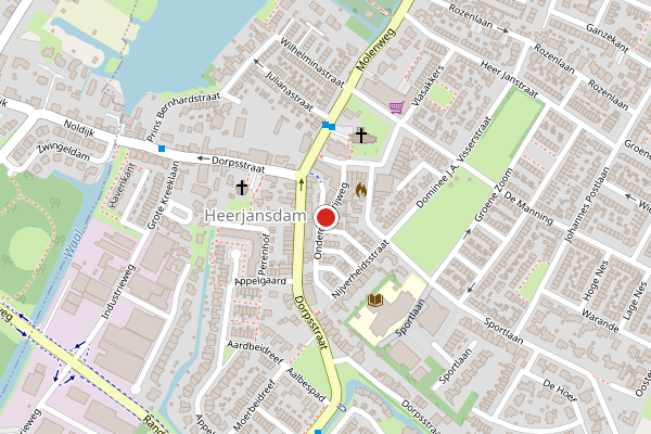 Brandweer-melding op Onderdijkserijweg, Heerjansdam op 26 juni, kaart-overzicht