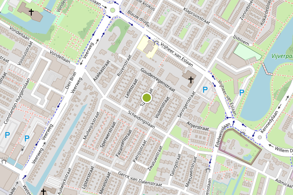 Ambulance-melding op Tulpstraat, Papendrecht op 26 juni, kaart-overzicht