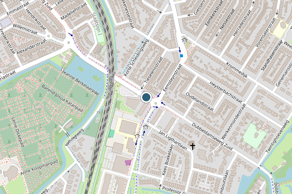 Politie-melding op Dubbeldamseweg Zuid, Dordrecht op 26 juni, kaart-overzicht