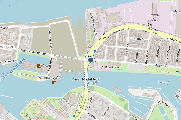 Politie-melding op Maas, Dordrecht op 27 juni, kaart-overzicht